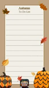 Autumn to do list
